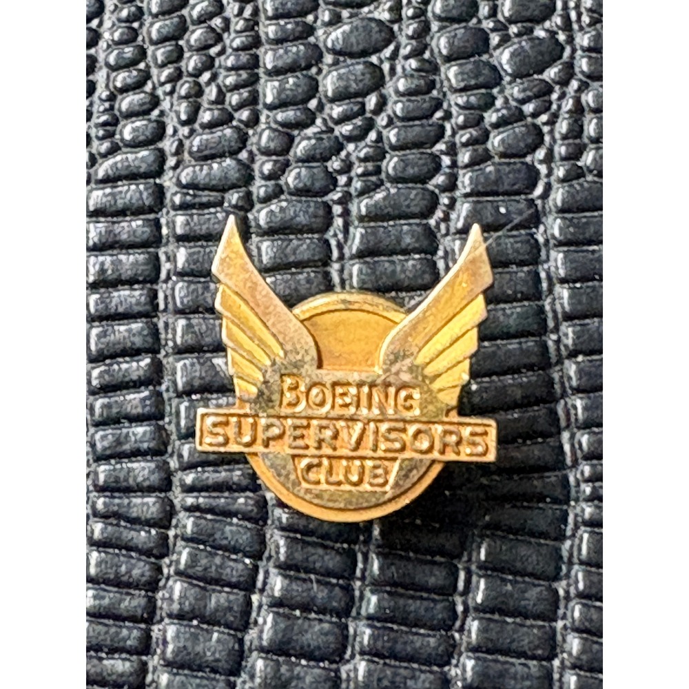 Vintage Boeing Supervisors Club Pin 1/10 10K Gold Filled Winged Screw Back 1.88g